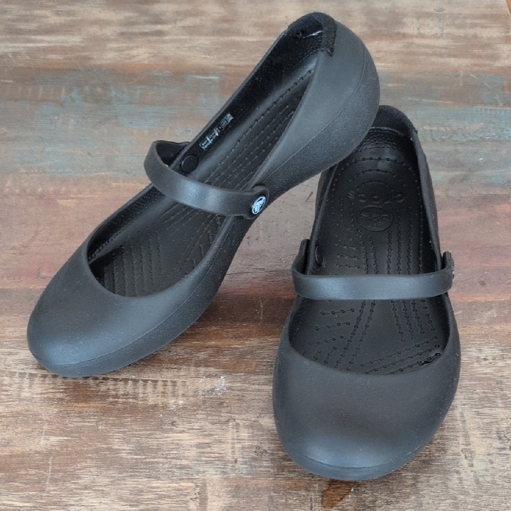 CROCS Women's Black Mary Jane Flats